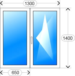 Двухстворчатые пластиковые окна