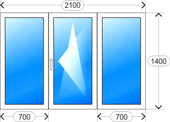 Трехстворчатые пластиковые окна
